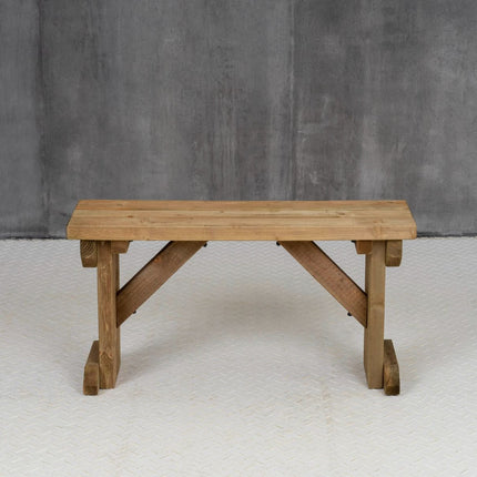 Hollies Wooden Garden Bench, Outdoor Fence Seat - Rustic Finish