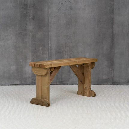 Hollies Wooden Garden Bench, Outdoor Fence Seat - Rustic Finish