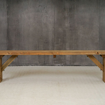 Hollies Wooden Garden Bench, Outdoor Fence Seat - Rustic Finish