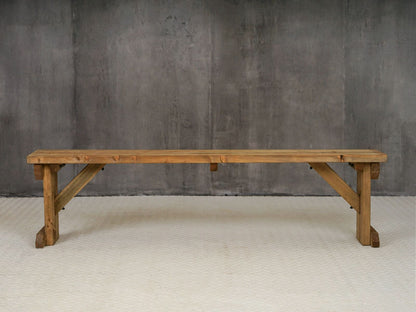 Hollies Wooden Garden Bench, Outdoor Fence Seat - Rustic Finish