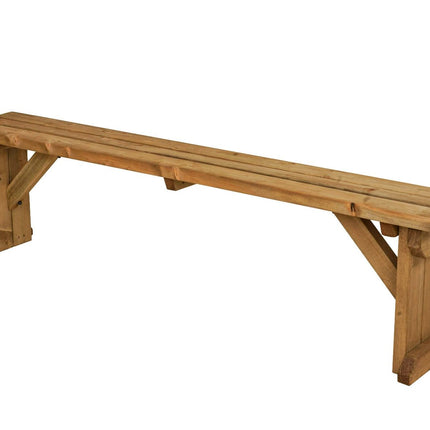 Hollies Wooden Garden Bench, Outdoor Fence Seat - Rustic Finish