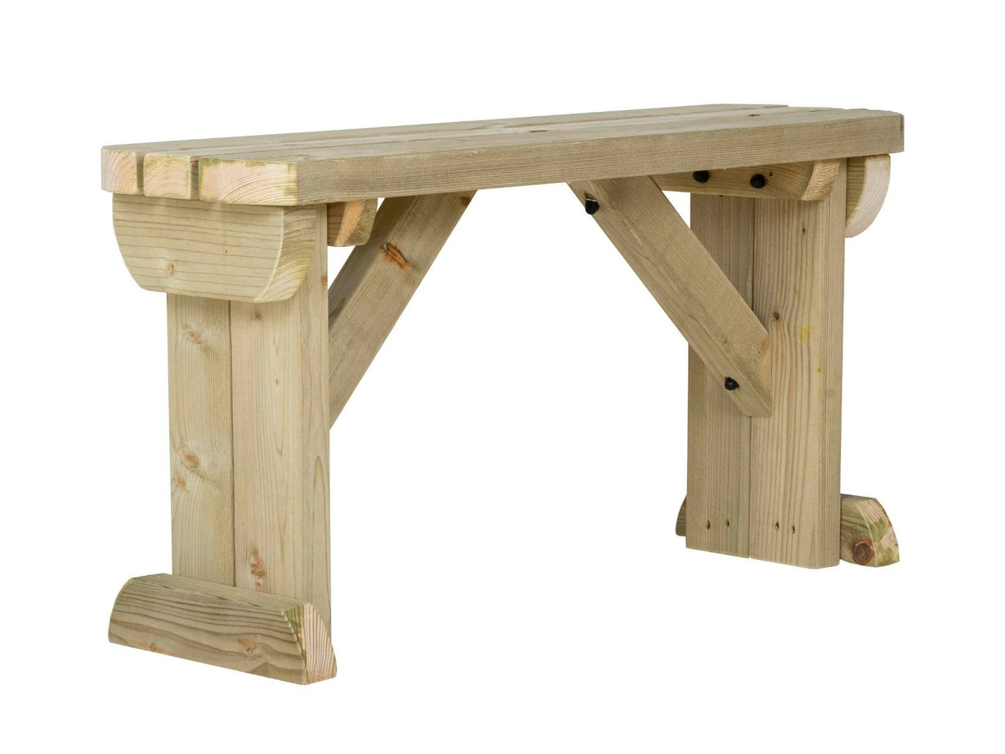 Hollies Wooden Garden Rounded Bench, Outdoor Fence Seat