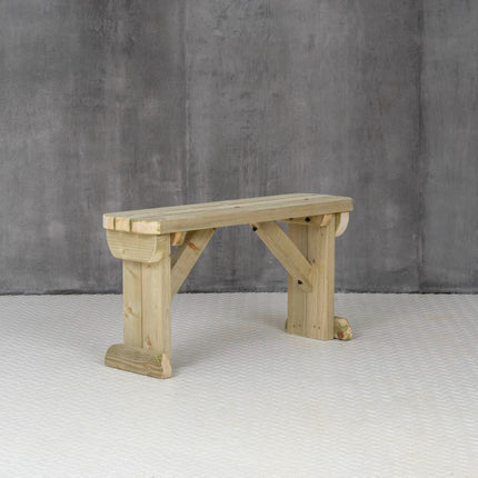Hollies Wooden Garden Rounded Bench, Outdoor Fence Seat