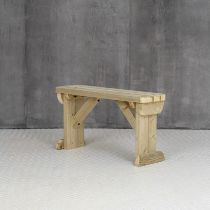 Hollies Wooden Garden Rounded Bench, Outdoor Fence Seat