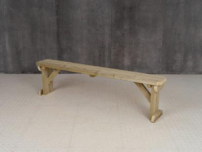Hollies Wooden Garden Rounded Bench, Outdoor Fence Seat