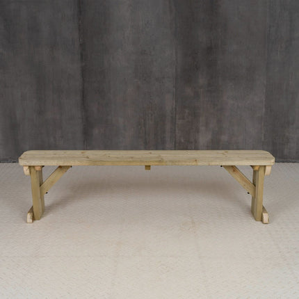 Hollies Wooden Garden Rounded Bench, Outdoor Fence Seat