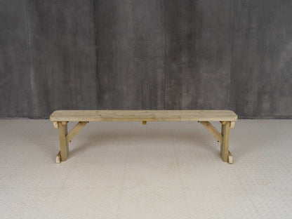 Hollies Wooden Garden Rounded Bench, Outdoor Fence Seat