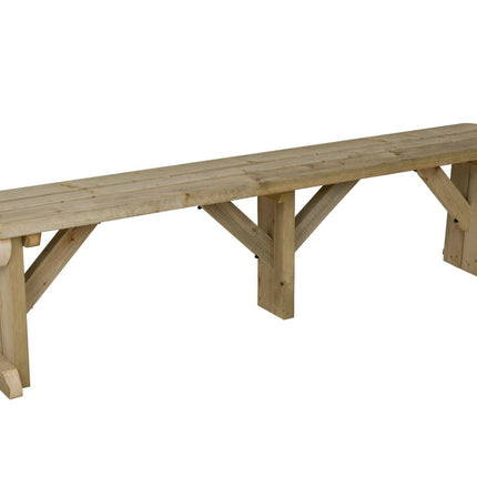 Hollies Wooden Garden Rounded Bench, Outdoor Fence Seat
