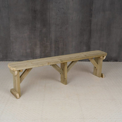 Hollies Wooden Garden Rounded Bench, Outdoor Fence Seat