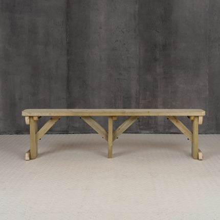 Hollies Wooden Garden Rounded Bench, Outdoor Fence Seat
