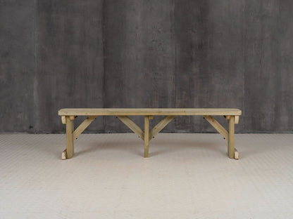 Hollies Wooden Garden Rounded Bench, Outdoor Fence Seat