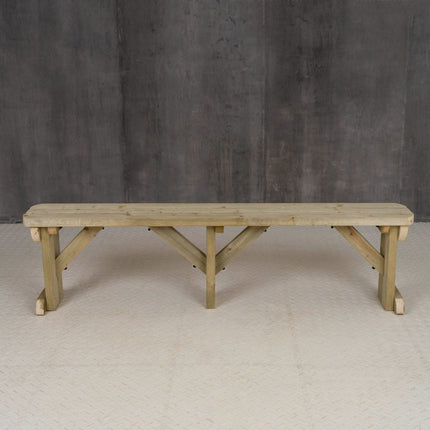 Hollies Wooden Garden Rounded Bench, Outdoor Fence Seat