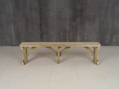 Hollies Wooden Garden Rounded Bench, Outdoor Fence Seat