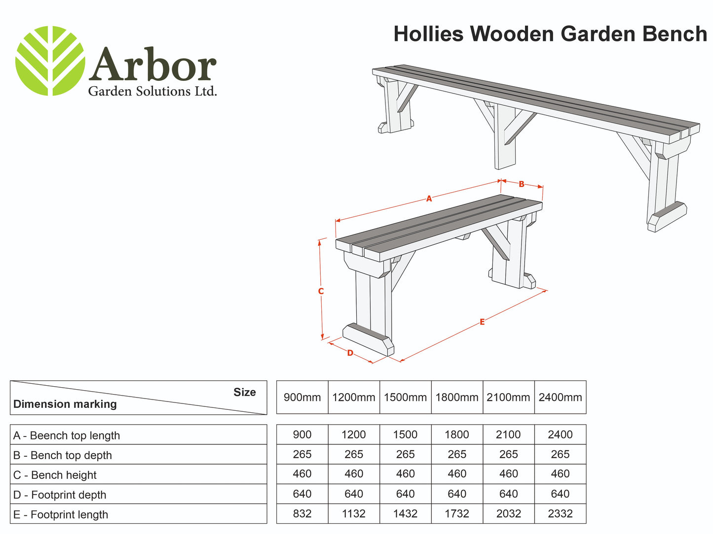 Hollies Wooden Garden Rounded Bench, Outdoor Fence Seat