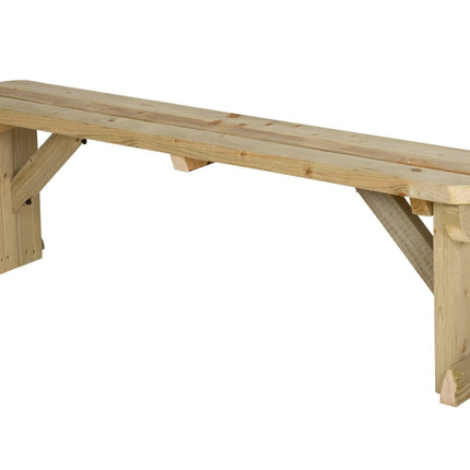 Hollies Wooden Garden Rounded Bench, Outdoor Fence Seat