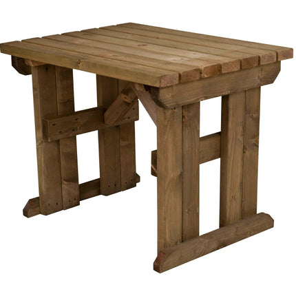 Hollies Wooden Garden Table, Outdoor Picnic Dining Desk - Rustic Finish