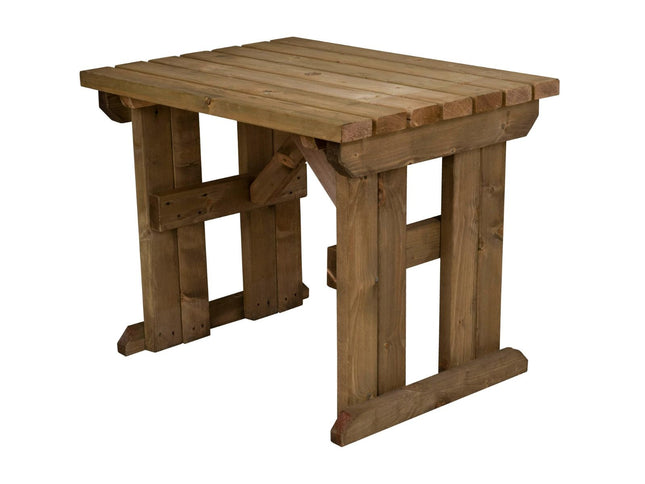 Hollies Wooden Garden Table, Outdoor Picnic Dining Desk - Rustic Finish