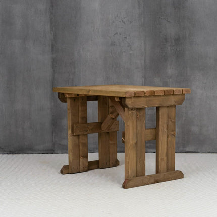 Hollies Wooden Garden Table, Outdoor Picnic Dining Desk - Rustic Finish