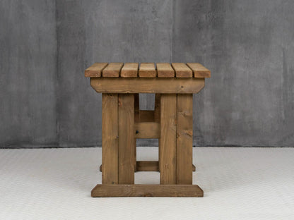 Hollies Wooden Garden Table, Outdoor Picnic Dining Desk - Rustic Finish