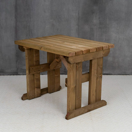 Hollies Wooden Garden Table, Outdoor Picnic Dining Desk - Rustic Finish