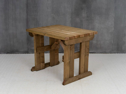 Hollies Wooden Garden Table, Outdoor Picnic Dining Desk - Rustic Finish