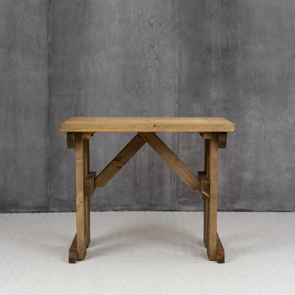 Hollies Wooden Garden Table, Outdoor Picnic Dining Desk - Rustic Finish