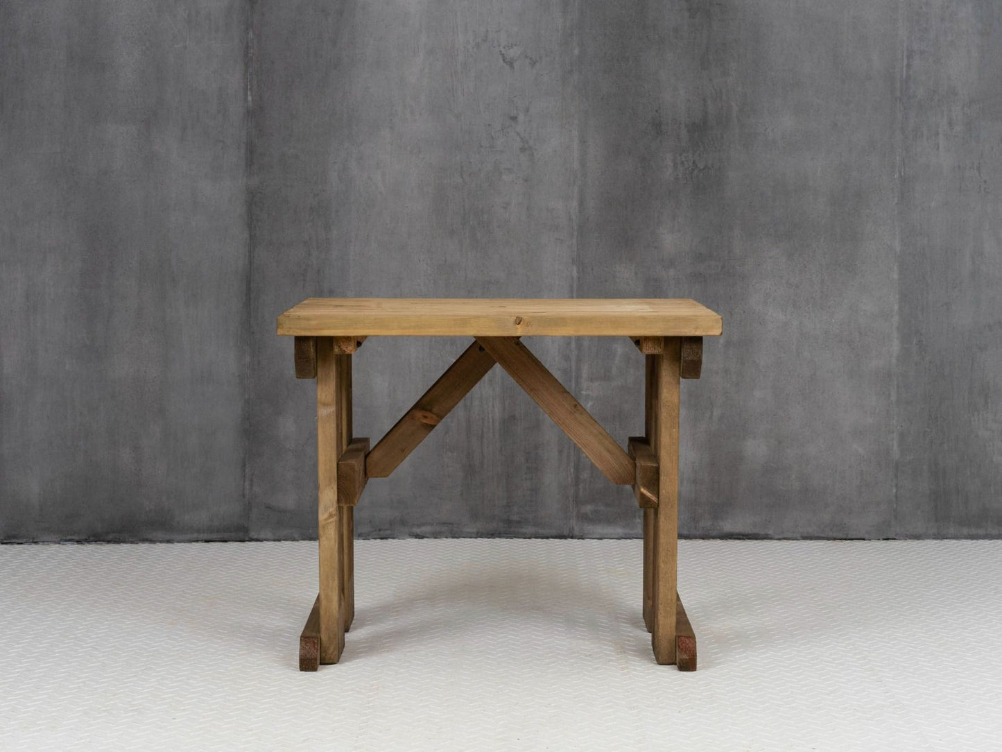 Hollies Wooden Garden Table, Outdoor Picnic Dining Desk - Rustic Finish