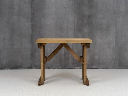 Hollies Wooden Garden Table, Outdoor Picnic Dining Desk - Rustic Finish