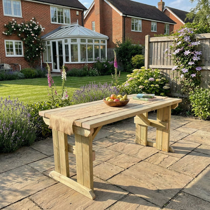 Hollies Wooden Garden Table, Outdoor Picnic Dining Desk