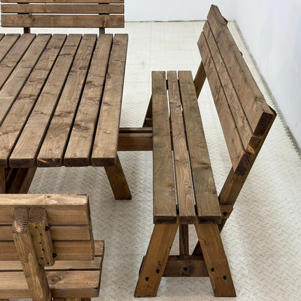 Meridian Square Picnic Table and Benches Set With Backrest