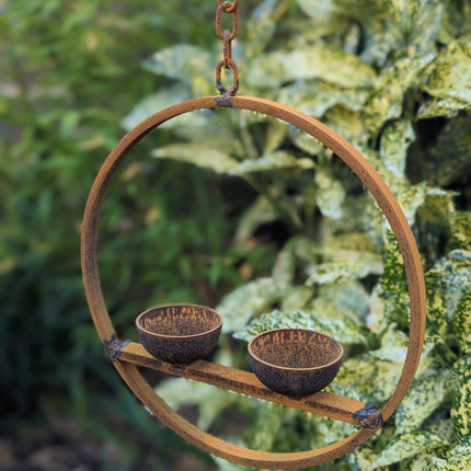 Double Hanging Metal Bird Feeder Ring