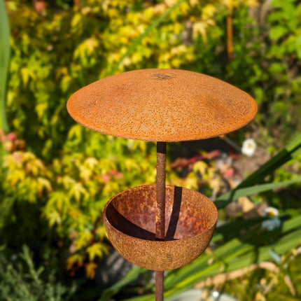 Rusty Metal Bird Feeding Stake