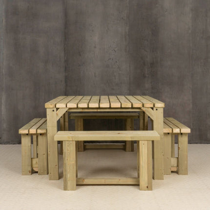 QUADRUM Picnic Table With 4 Benches