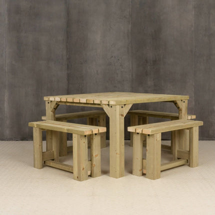 QUADRUM Picnic Table With 4 Benches