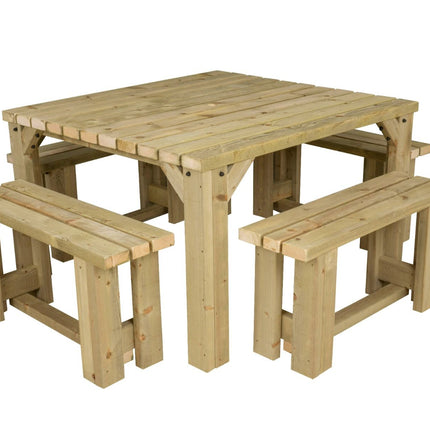 QUADRUM Picnic Table With 4 Benches