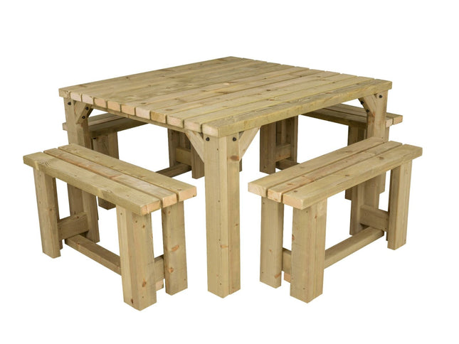 QUADRUM Picnic Table With 4 Benches