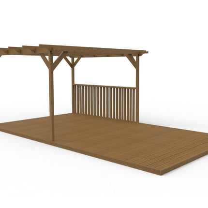 Rectangular Pergola And Decking Kit With Balustrade V.4