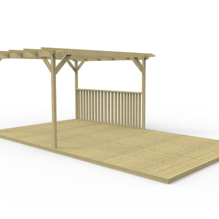 Rectangular Pergola And Decking Kit With Balustrade V.4