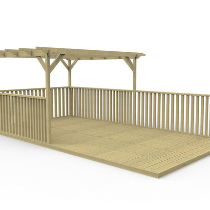 Rectangular Pergola And Decking Kit With Balustrade V.9