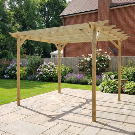 Sculpted Wooden Garden Pergola Kit