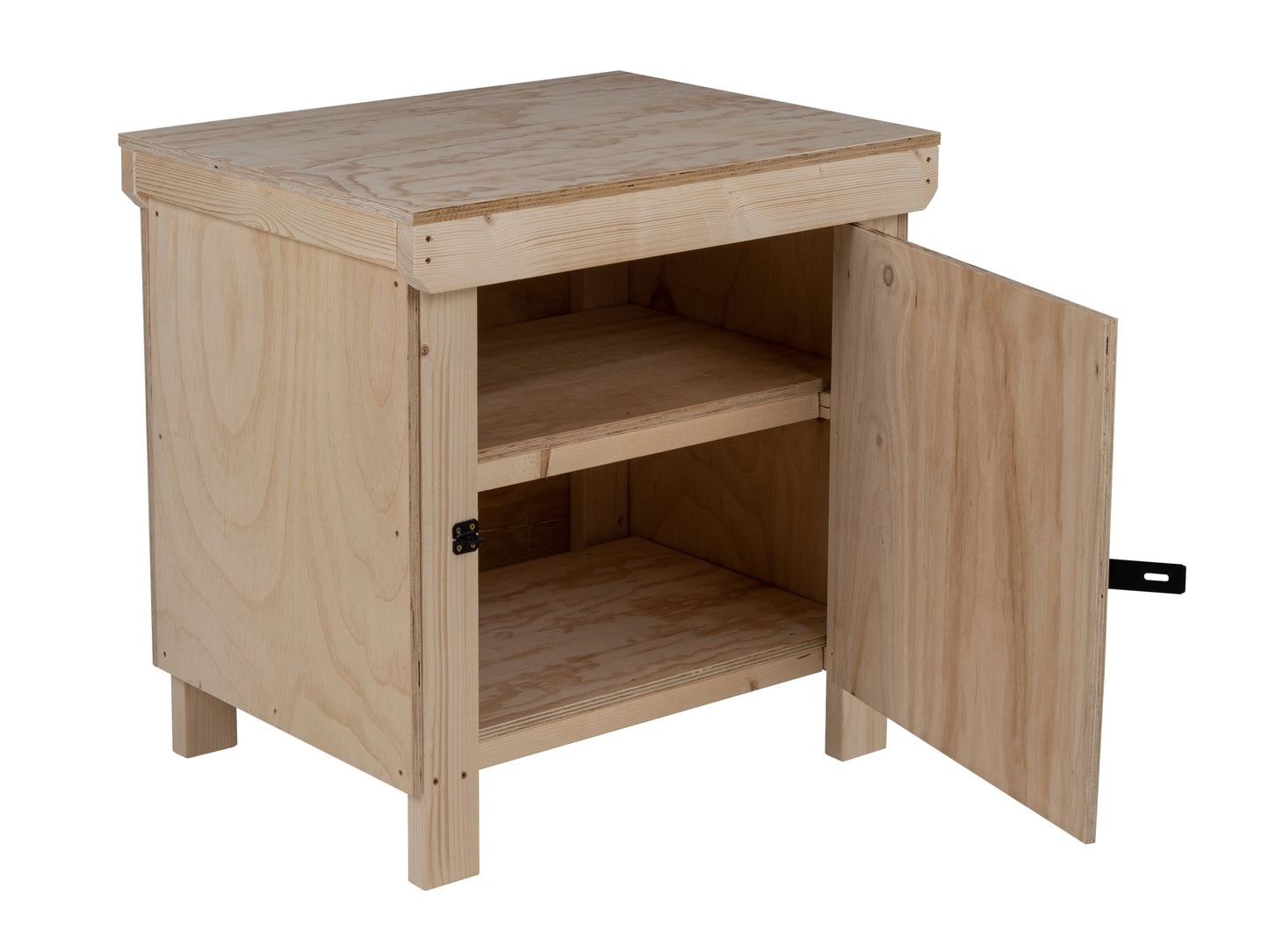 Wooden Plywood Top Workbench With Lockable Cupboard (V.9) Double Shelf