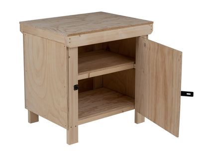 Wooden Plywood Top Workbench With Lockable Cupboard (V.9) Double Shelf