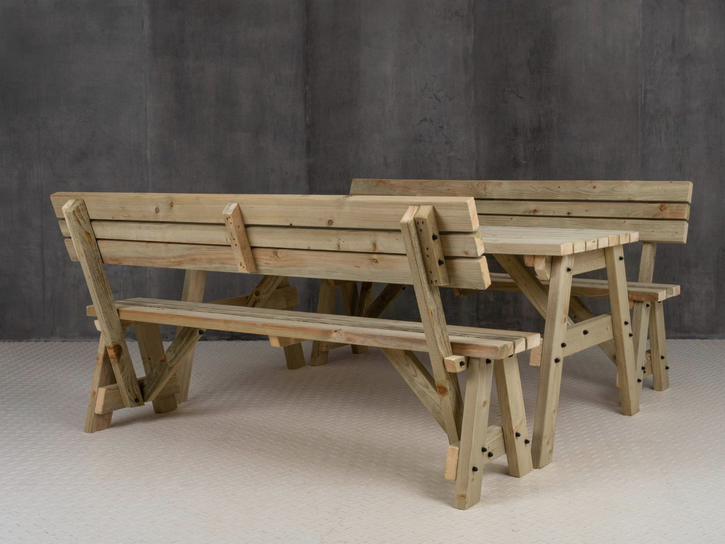 Victoria Picnic Table and Benches Set With Backrest