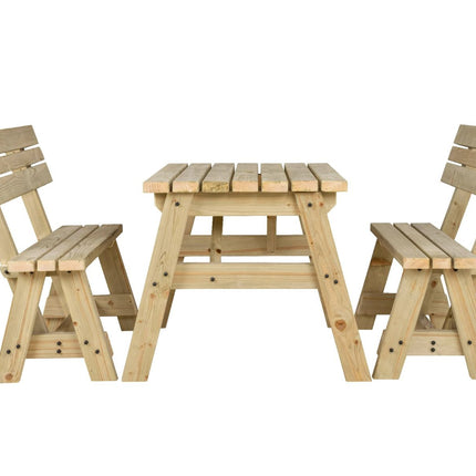 Victoria Picnic Table and Benches Set With Backrest