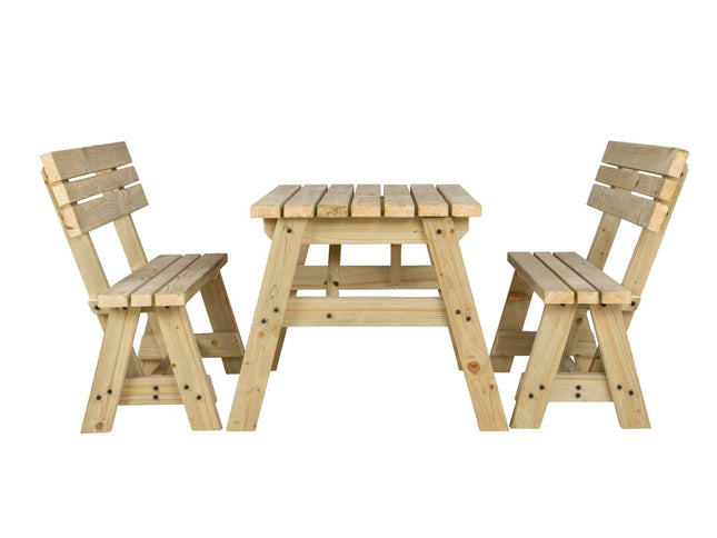 Victoria Picnic Table and Benches Set With Backrest