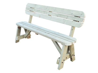 Victoria Rounded Garden Fence Bench with Backrest