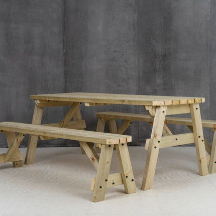 Victoria Rounded Picnic Table and Benches Set