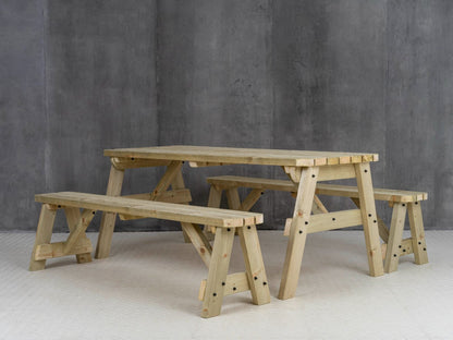 Victoria Rounded Picnic Table and Benches Set