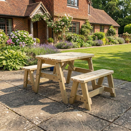 Victoria Rounded Picnic Table and Benches Set