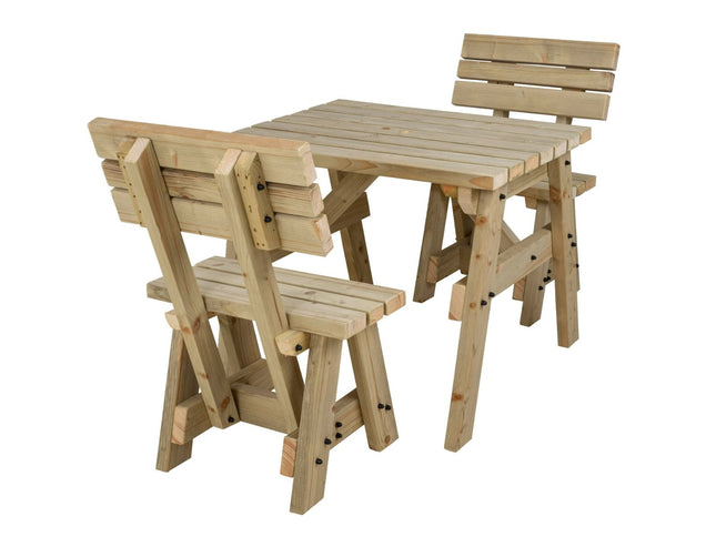 Victoria Space Saving Picnic Table and Benches Set With Backrest